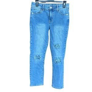 Cat and Jack Girls Skinny High Rise Patch Jeans Sz 16